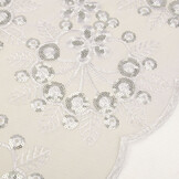Mesh Embroidered Sequins Rosetta White