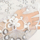 Mesh Geborduurd Pailletten Rosetta Wit