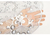 Mesh Embroidered Sequins Rosetta White