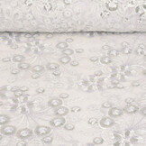 Netz Bestickt Pailletten Rosetta Weiß