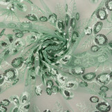 Mesh Embroidered Sequins Rosetta Old Mint Green