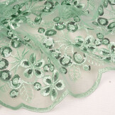 Mesh Embroidered Sequins Rosetta Old Mint Green