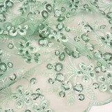 Netz Bestickt Pailletten Rosetta Alt Minzgrün