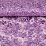 Netz Bestickt Pailletten Rosetta Violett Lila
