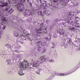 Netz Bestickt Pailletten Rosetta Violett Lila