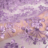 Netz Bestickt Pailletten Rosetta Violett Lila