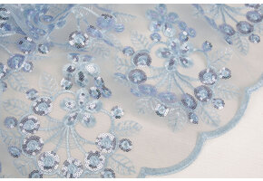 Mesh Embroidered Sequins Rosetta Light Jeans Blue