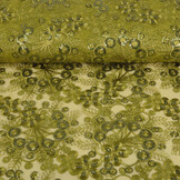 Mesh Geborduurd Pailletten Rosetta Mosgroen