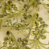 Mesh Embroidered Sequins Rosetta Moss Green