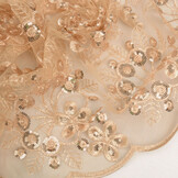 Mesh Embroidered Sequins Rosetta Champagne Beige