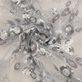 Mesh Embroidered Sequins Rosetta Grey