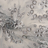 Mesh Embroidered Sequins Rosetta Grey