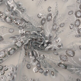 Mesh Embroidered Sequins Rosetta Grey