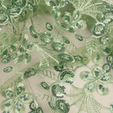 Mesh Embroidered Sequins Rosetta Old Green