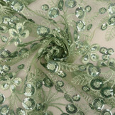 Mesh Embroidered Sequins Rosetta Old Green