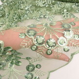 Mesh Embroidered Sequins Rosetta Old Green