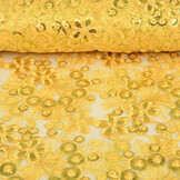 Mesh Embroidered Sequins Rosetta Yellow