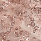 Mesh Geborduurd Pailletten Rosetta Poeder Roze