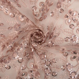 Mesh Embroidered Sequins Rosetta Powder Pink