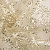 Mesh Embroidered Sequins Lizanne Off-White