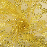 Netz Bestickt Pailletten Lizanne Gelb