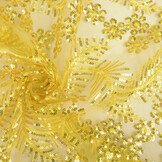 Mesh Embroidered Sequins Lizanne Yellow