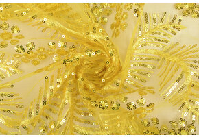 Mesh Embroidered Sequins Lizanne Yellow