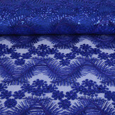 Mesh Embroidered Sequins Lizanne Cobalt Blue