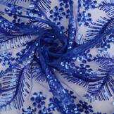 Mesh Embroidered Sequins Lizanne Cobalt Blue