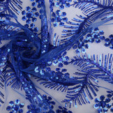 Mesh Embroidered Sequins Lizanne Cobalt Blue