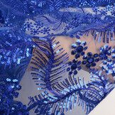 Mesh Geborduurd Pailletten Lizanne Kobaltblauw