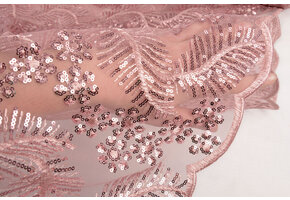Mesh Embroidered Sequins Lizanne Old Pink