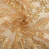 Netz Bestickt Pailletten Lizanne Gold