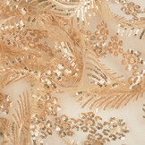Netz Bestickt Pailletten Lizanne Champagne Beige