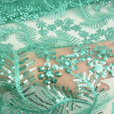 Mesh Geborduurd Pailletten Lizanne Licht Zeegroen