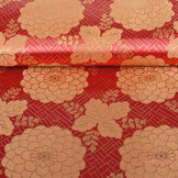 Brocade Flowers Dahlia Wine Red