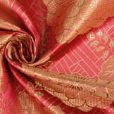 Brocade Flowers Dahlia Wine Red