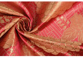 Brocade Flowers Dahlia Wine Red