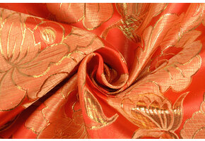 Brokaat Bloemen Dhara Rood