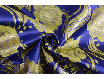 Brocade Flowers Evadne Royal Blue