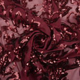 Sequins on Mesh Roxy Bordeaux