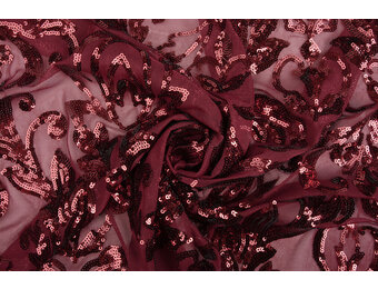 Pailletten op Mesh Roxy Bordeaux
