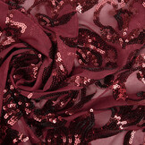 Sequins on Mesh Roxy Bordeaux