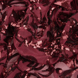 Sequins on Mesh Roxy Bordeaux