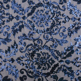 Pailletten auf Netz Lilia Marineblau