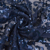 Pailletten auf Netz Lilia Marineblau