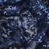 Sequins on Mesh Lilia Navy Blue