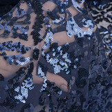 Sequins on Mesh Lilia Navy Blue