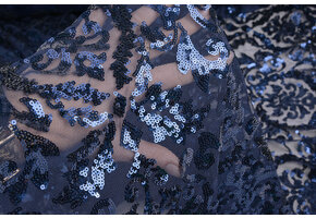 Sequins on Mesh Lilia Navy Blue