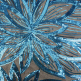 Pailletten op Mesh Fauve Blauw